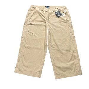 Democracy Pants Womens Plus Size 3X Tan Velvet Pull On Wide Leg Stretch Waist